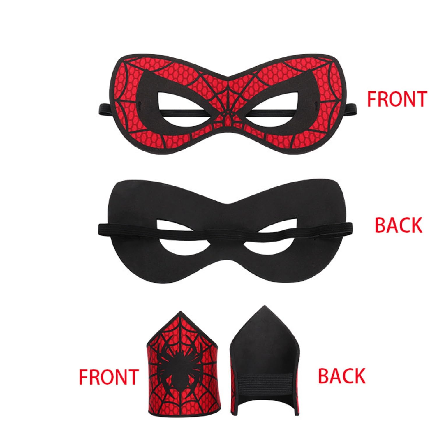 LSHDXD Spider Mask and Wristbands for Kids Boys,Halloween Superheros Masks Masquerades With Spider Wrist Band Party Mardi Gras Mask for Halloween Costume Party Cosplay