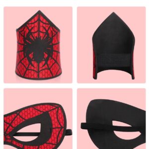 LSHDXD Spider Mask and Wristbands for Kids Boys,Halloween Superheros Masks Masquerades With Spider Wrist Band Party Mardi Gras Mask for Halloween Costume Party Cosplay