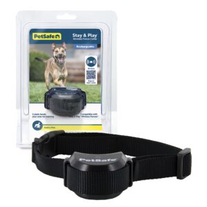 petsafe stay & play wireless pet fence receiver collar only for dogs and cats, waterproof and rechargeable, tone and static correction - from the parent company of invisible fence brand