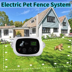 iMeshbean Electric Wireless Dog Fence, Pet Containment System Boundary Container with IP65 Waterproof Dog Training Collar Receiver, Adjustable Range Up to 1640ft (for 3 Dogs)