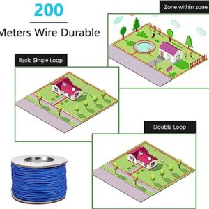 PcEoTllar Electric Fence for Dogs, Rechargeable Underground Dog Fence System, Pet Containment System, 2 Waterproof Collar Receivers, with 656Ft Underground/Aboveground Boundary Wire