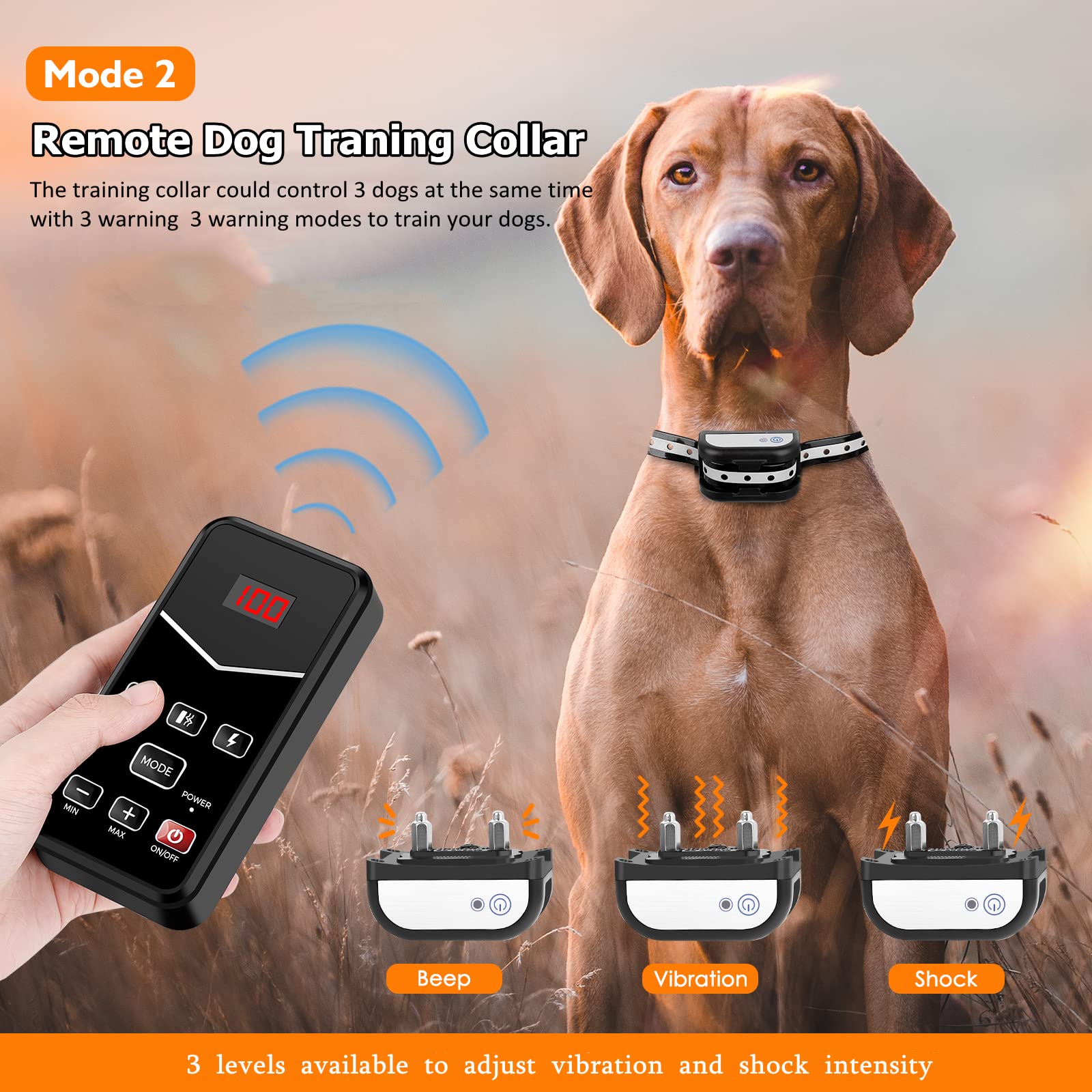 Wireless Dog Fence System for 2 Dogs, 2023 Wireless Fence & Remote Training Collar, Portable Electric Dog Boundary System, Rechargeable Garden Wireless Fence & Suitable for Puppy Small Large Dogs