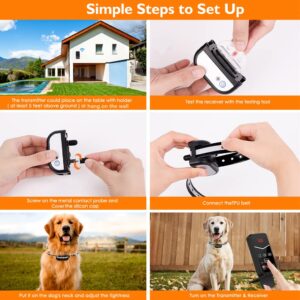 BHCEY Wireless Dog Fence, Electric Fence System,Remote Dog Shock Training Collar 2 in 1, Perimeter Wireless Dog Boundary Pet Containment System Outdoor for The Yard,Suitable for Large/Small Dogs