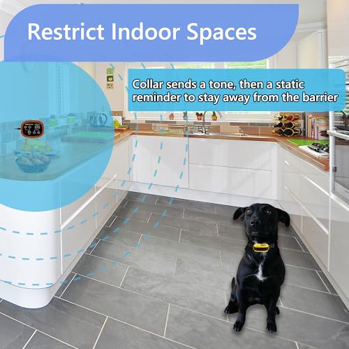 UltraCrab Indoor Pet Barrier for Home,Keeps Areas Off Limits,Dog Home Proofing, Waterproof/Rechargeable/Beep/Static Training Collar,Wireless Electric Fence,1 Dog Brown Kit