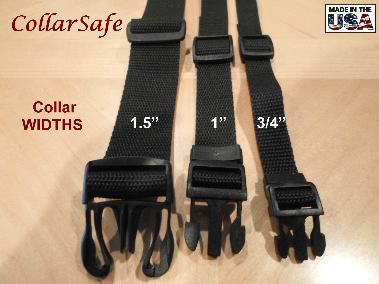 CollarSafe 1.5" Wide Big Dog XXL Designer Replacement Collar Fits Pet Safe 2-Hole Receiver modules 1-3/16" Apart (Fits Invisible Electric Underground Wireless Fence Containment Training bark