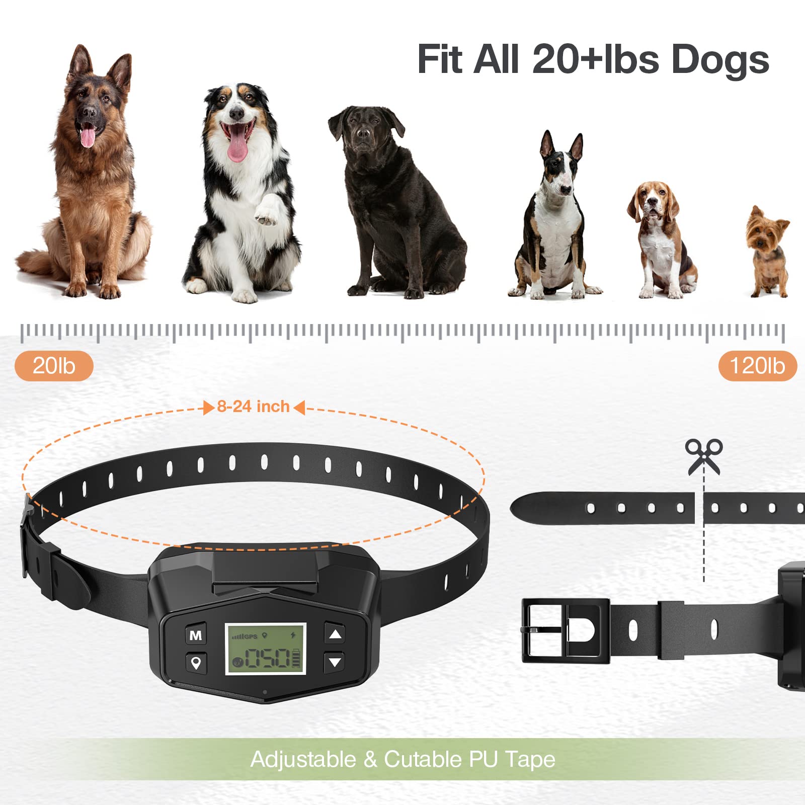Dog Fence, 98-3280FT GPS Electric Dog Fence, Waterproof Wireless Pet Fence Collar Wireless Fence for Dogs, Pet Containment System Wireless Dog Fence System for Large Dog Training Outdoor