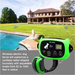 HEXIEDEN Electric Wireless Dog Fence,Pet Dog Container Boundary Containment System,with Waterproof and Rechargeable Collar Receiver,Adjustable Control Range,Harmless,for 1 2 3 Dogs,for2dogs