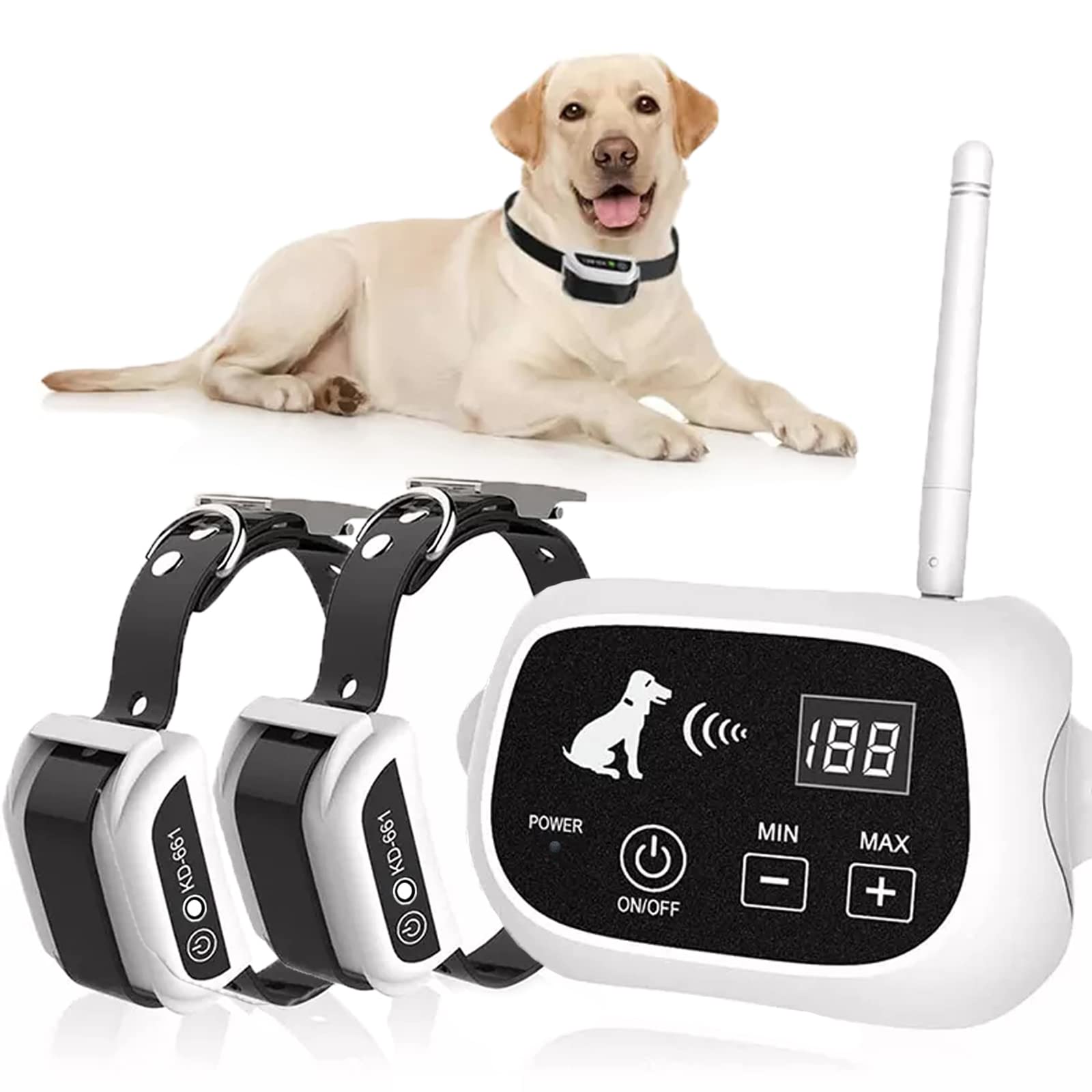 HEXIEDEN Wireless Electric Dog Fence,Pets Dog Boundary Containment Fence System,with Waterproof Rechargeable Training Collar Receiver,Adjustable Range Sizes,Harmless for Dogs,for 1 2 3 Dogs,for2dogs