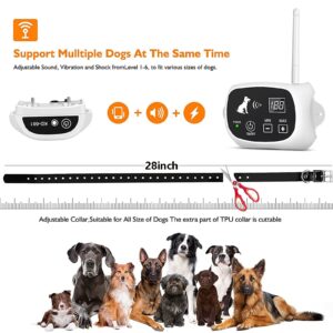 HEXIEDEN Wireless Electric Dog Fence,Pets Dog Boundary Containment Fence System,with Waterproof Rechargeable Training Collar Receiver,Adjustable Range Sizes,Harmless for Dogs,for 1 2 3 Dogs,for2dogs