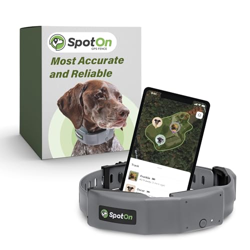 SpotOn GPS Dog Fence & Collar, Wireless, Precise GPS Location, Up to 20 Fences, No Acreage Limits, Waterproof, Assembled in USA (Small / Verizon)