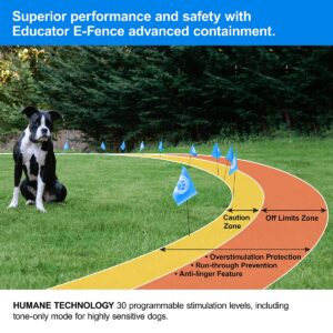 Educator RX-1000 Receiver On Biothane Collar for E-Fence Underground Fence Containment System for Dogs, Black