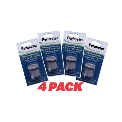 Perimeter Technologies Four Pack Dog Fence Batteries for Invisible Fence R21 or R51 Receiver Collars