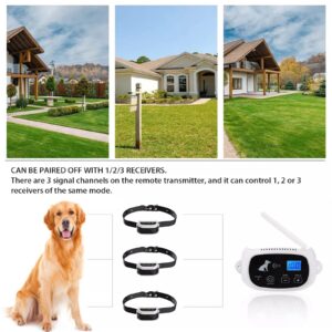 HEXIEDEN Wireless Dog Fence Pet Containment System Boundary Container,Training Collar with Electric Shock Sound Correction,Waterproof,Rechargeable,Adjustable Range Up to 1640ft,for All Dogs,for2dogs