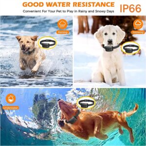 Wireless Dog Fence & Waterproof Dog Shock Collar,Portable Wire-Free Electric Fence Expandable Training Collar with Remote Upgraded Dog Boundary Container System For Small/Medium/Large Dogs,for2dogs