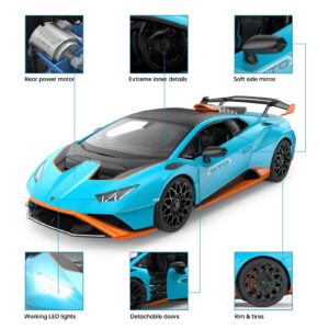 Lamborghini RC Car Rastar R/C 1/14 Lamborghini Huracán STO Model Car Blue Lamborghini Toy Car 2.4Ghz Remote Control Car for Boys 8-12