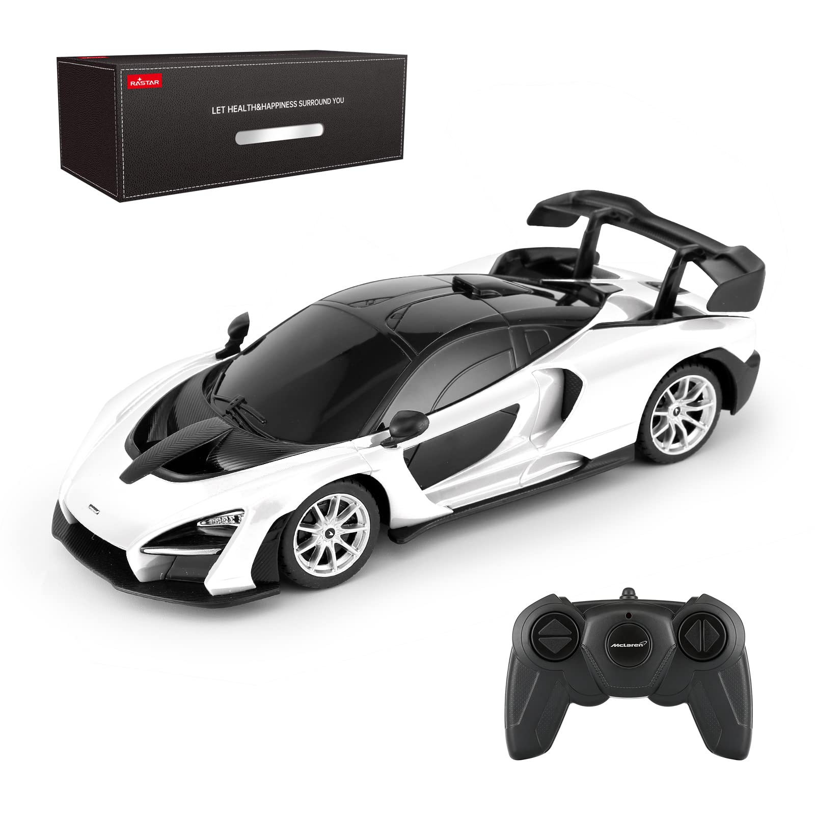 RASTAR RC Toy, McLaren Senna 1:24 Remote Control RC Car, McLaren Toy Car for Boys - White