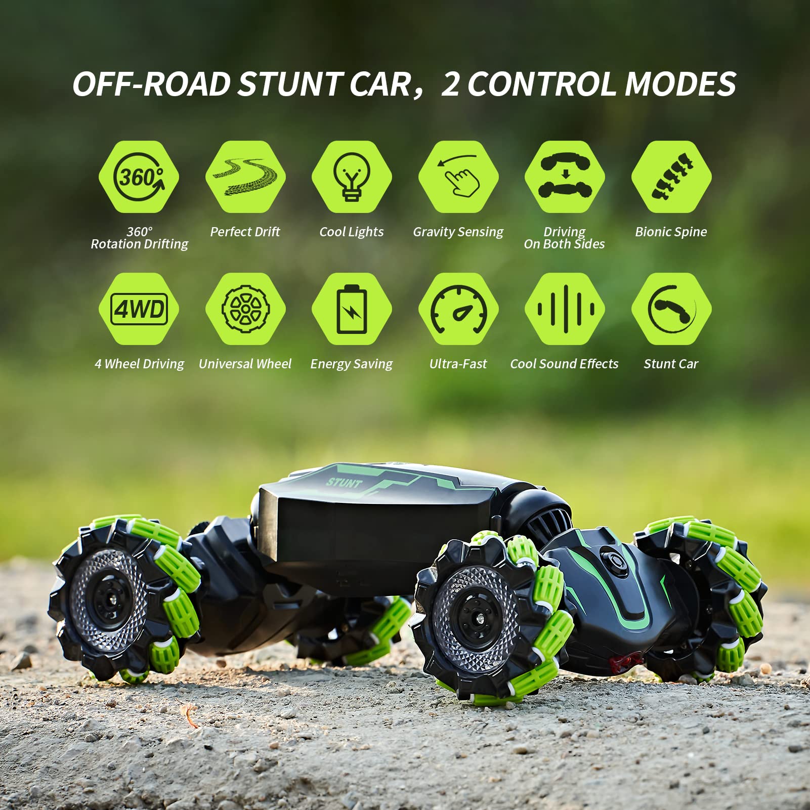 TADOZIC 4WD Remote Control Gesture Sensor Car,Hand Controlled RC Stunt Car,Double-Sided Vehicle 360° Rotation with Light and Music Spray, Watch Toy Cars for Boys & Girls Birthday