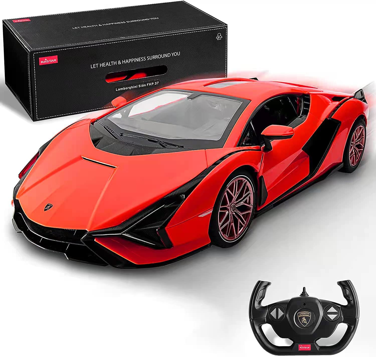 RASTAR RC Car 1/14 Scale 2.4Ghz Lamborghini Sian FKP 37 Radio Remote Control R/C Toy Car Model Vehicle (Red)