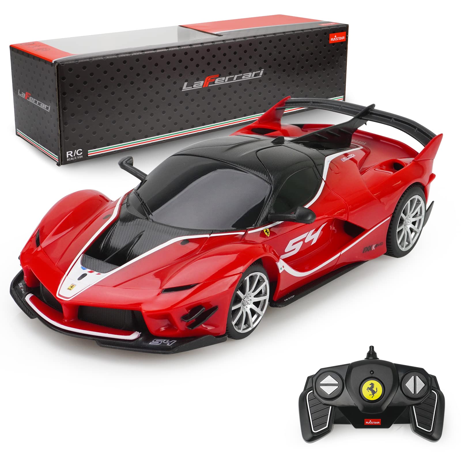 Bestview Remote Control Car for Kids 2.4Ghz Officially Licensed 1:24 Scale Compatible Ferrari FXX K EVO Electric Sport Racing Hobby Toy Vehicle RC Car Gift for Boys Girls Adult