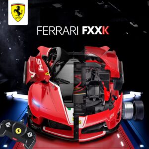 RASTAR RC Car Kits to Build, 1/18 Ferrari FXX-K EVO Supercar Assembly Building Kit with Remote Controller, 92PCs, STEM Kits for Kids and Adult, Ages 8+