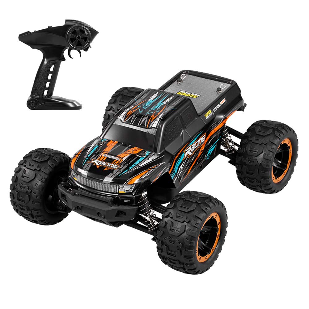 GoolRC 16889A RC Car, 1:16 Scale Remote Control Car, 4WD 45KM/H High Speed RC Truck with Brushless Motor, 2.4GHz All Terrain Off Road Rock Crawler, Electric Vehicle Toy for Adults Kids (Orange)