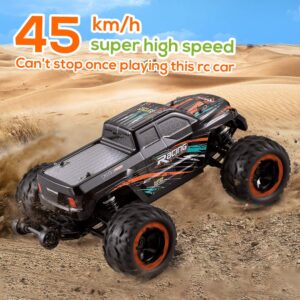 GoolRC 16889A RC Car, 1:16 Scale Remote Control Car, 4WD 45KM/H High Speed RC Truck with Brushless Motor, 2.4GHz All Terrain Off Road Rock Crawler, Electric Vehicle Toy for Adults Kids (Orange)