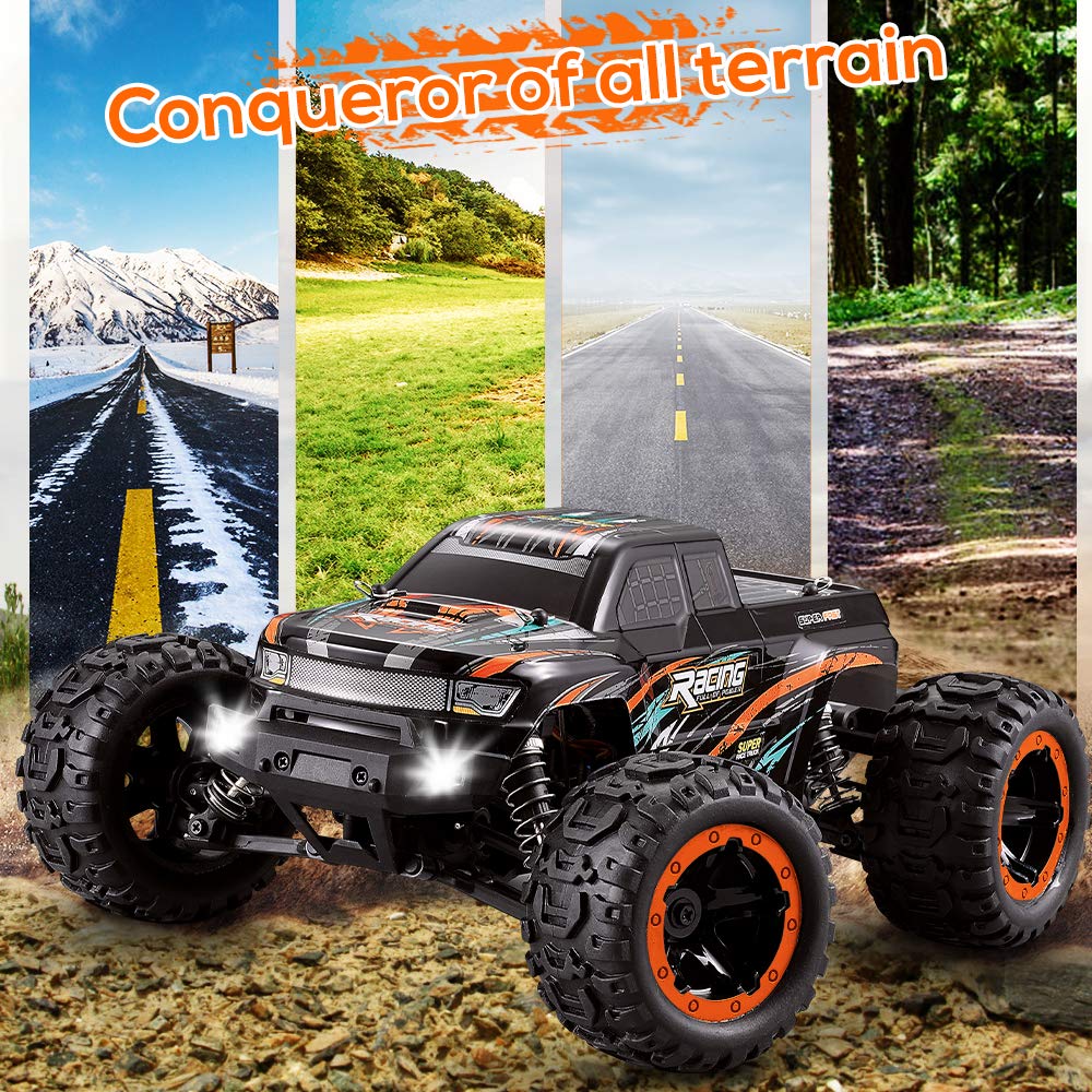 GoolRC 16889A RC Car, 1:16 Scale Remote Control Car, 4WD 45KM/H High Speed RC Truck with Brushless Motor, 2.4GHz All Terrain Off Road Rock Crawler, Electric Vehicle Toy for Adults Kids (Orange)