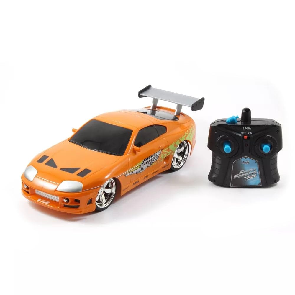 Jada Toys Fast & Furious RC 1995 Toyota Supra Vehicle (1/16 Scale), Orange