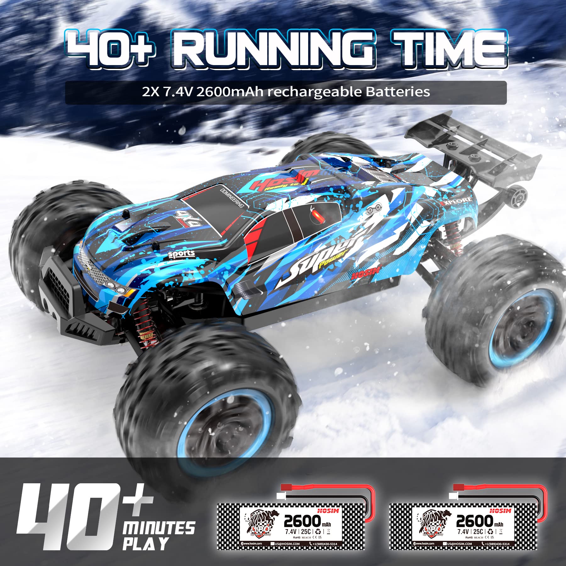 Hosim Brushless RC Cars, 1:10 68+ KMH High Speed Remote Control Car 1:14 4X4 Fast RC Cars for Adults Waterproof Toy Crawler Electric Vehicle Car Gift