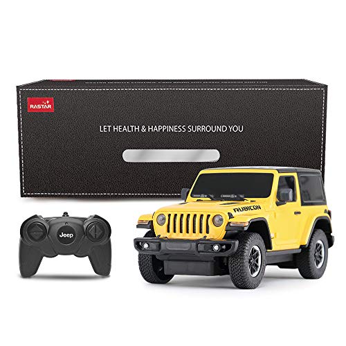 RASTAR RC Toy, 1/24 Scale Wrangler JL Remote Control RC Car, Rubicon Model Vehicle for Kids, Yellow