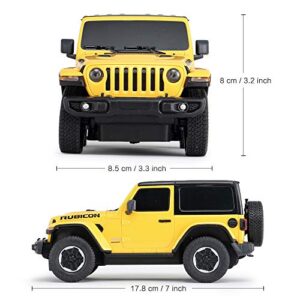 RASTAR RC Toy, 1/24 Scale Wrangler JL Remote Control RC Car, Rubicon Model Vehicle for Kids, Yellow