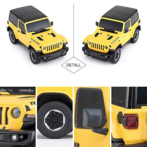 RASTAR RC Toy, 1/24 Scale Wrangler JL Remote Control RC Car, Rubicon Model Vehicle for Kids, Yellow