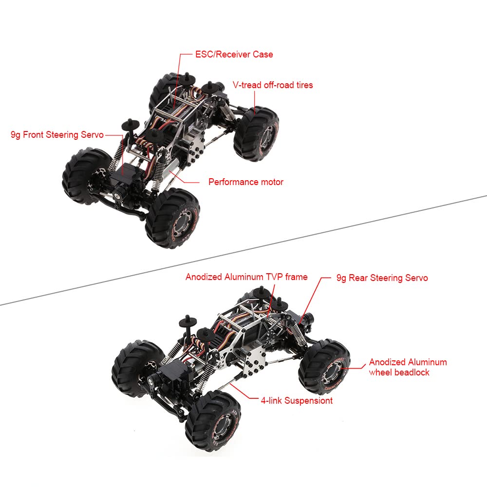 Goolsky HBX 2098B 1/24 2.4GHz 4WD 4WS Devastator Rock Crawler RTR with Double Servo Off-Road RC Car,unisex-children