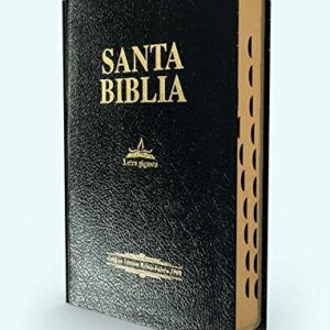 Santa Biblia Version Antigua 1909 Letra Gigante Piel Negra Con Indice