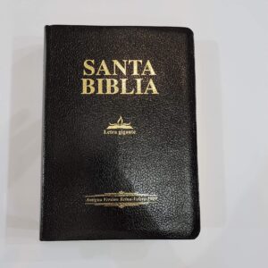 Santa Biblia Version Antigua 1909 Letra Gigante Piel Negra Con Indice