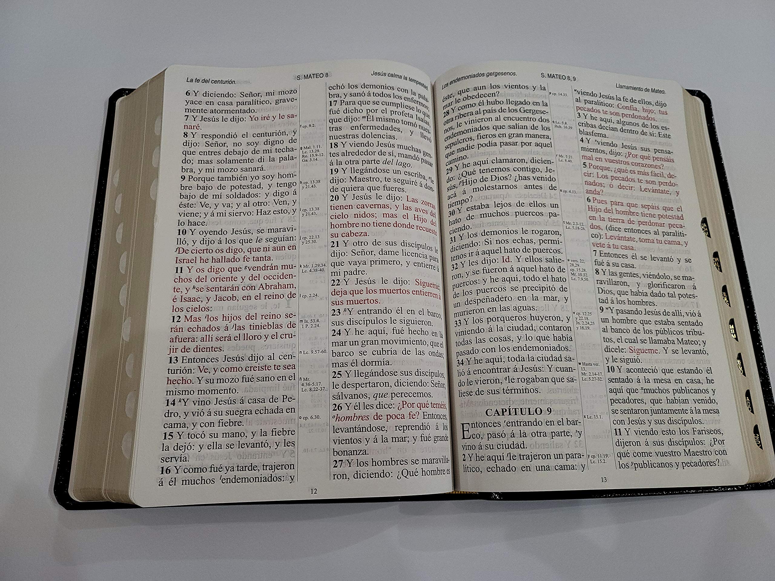 Santa Biblia Version Antigua 1909 Letra Gigante Piel Negra Con Indice