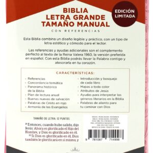 Santa Biblia Reina Valera 1960 Letra Grande tamano manual con Cierre Indice color Rosado Floral/ Spanish Holy Bible RVR 1960. Handy Size, Large Print, Zipper, Pink