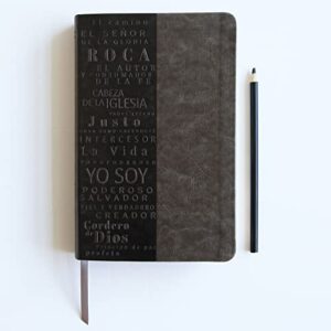 Biblia RVR 1960 letra grande tamaño manual, simil piel gris con nombres de Dios / Spanish Bible RVR 1960 Handy Size Large Print Leathersoft Grey, Names of god