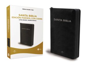 rvr60, santa biblia, letra grande, tamaño compacto, leathersoft, negro, palabras de jesús en rojo (spanish edition)