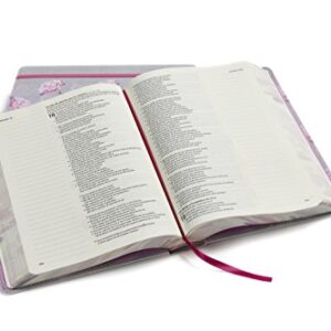 Biblia Reina Valera 1960 de apuntes gris y floreado , tela impresa | RVR 1960 NoteTaking Bible, Grey and Pink, Cloth over Board (Spanish Edition)