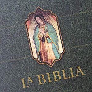 La Biblia Católica: Tamaño grande, Edición letra grande. Tapa dura, verde, con Virgen