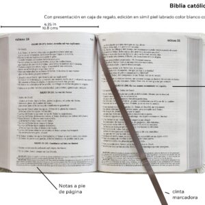 Biblia Católica en español. Boda, bautizo, primera comunión, confirmación y cumpleaños. Caja blanca regalo / Catholic Bible. Spanish-Language, Leathersoft,