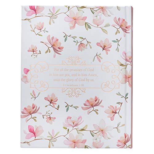 KJV Holy Bible, My Promise Bible, Hardcover w/Bible Tabs, Coloring Stickers, Ribbon Markers, King James Version, White/Pink Floral Wreath