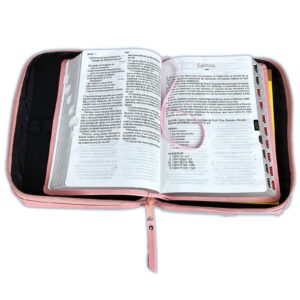 Biblia Letra Grande para Mujer con Cierre y Forro Organizador RV 1960 rosado con indice - My Organizer Bible