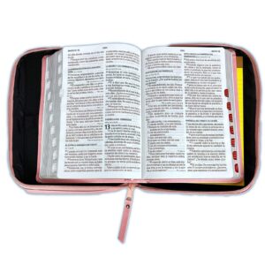 Biblia Letra Grande para Mujer con Cierre y Forro Organizador RV 1960 rosado con indice - My Organizer Bible