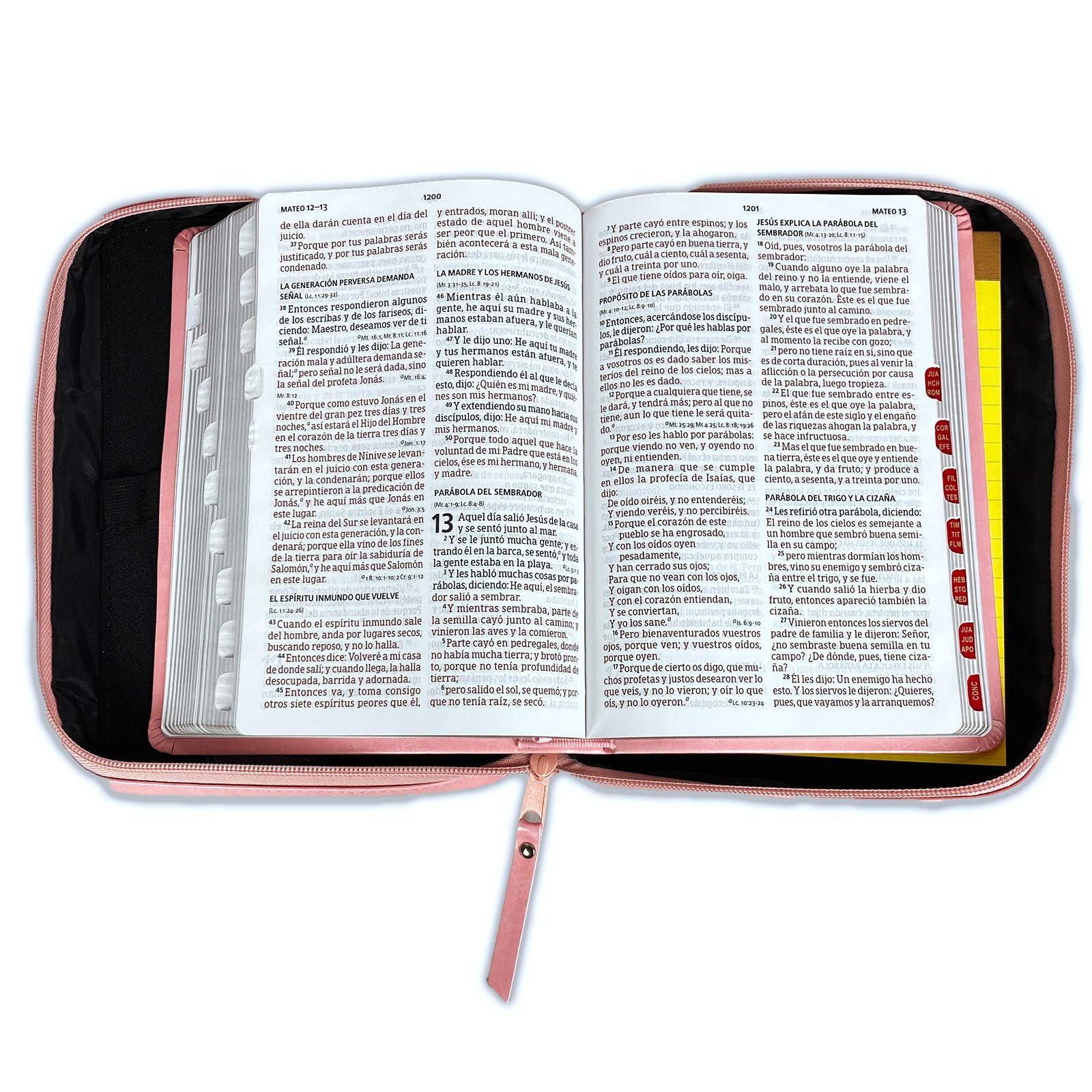 Biblia Letra Grande para Mujer con Cierre y Forro Organizador RV 1960 rosado con indice - My Organizer Bible