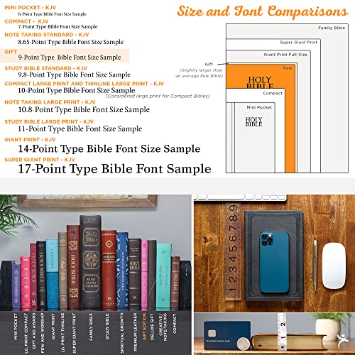 KJV Holy Bible, Standard Size Faux Leather Red Letter Edition Thumb Index & Ribbon Marker, King James Version, Saddle Tan