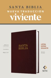 santa biblia ntv, letra súper gigante (tapa dura, vino tinto, letra roja) (spanish edition)