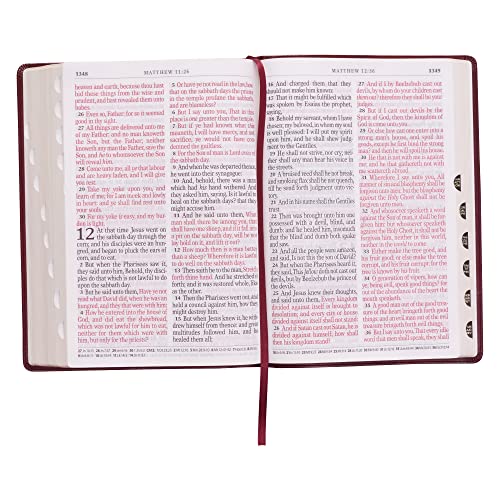 KJV Holy Bible, Super Giant Print Faux Leather Red Letter Edition - Thumb Index & Ribbon Marker, King James Version, Burgundy