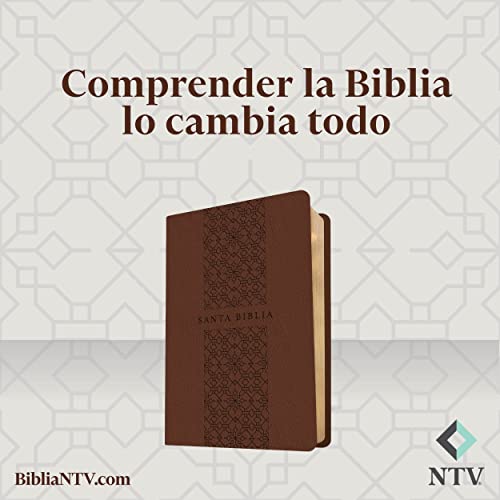 Santa Biblia NTV, Edición compacta, letra grande (SentiPiel, Café, Letra Roja) (Spanish Edition)